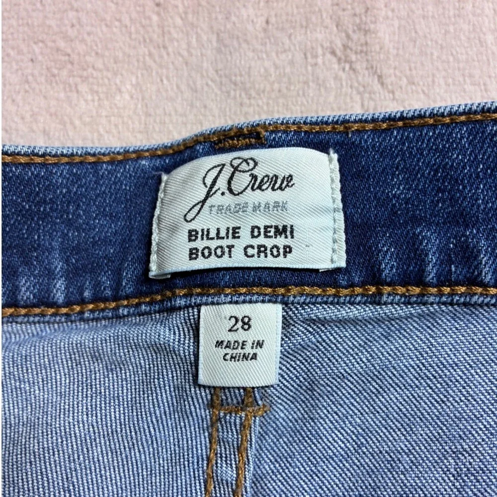 JCrew Billie Demi Boot Crop Jeans 28 Medium Wash High Rise Flare Ankle Denim VTG